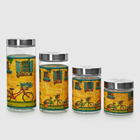 Набор банок Qingdao 4 шт 2/1.6/1.2/0.8л желтый