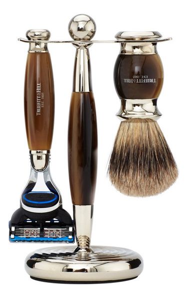Набор Edwardian Faux Horn: Badger Brush Fusion Razor Stand (кисть для бритья + станок Fusion + подставка) рог подставка для микроскопа eakins microscope camera working stand