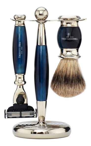Набор Edwardian Faux Blue Opal: Badger Brush Mach III Razor Stand (кисть для бритья + станок Mach III + подставка) синий опал подставка для микроскопа eakins microscope camera working stand