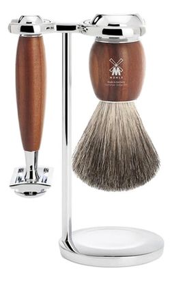 Набор Слива Intro Vivo (помазок натуральный барсучий ворс + T-образная бритва) барсукор барсучий жир капс 100