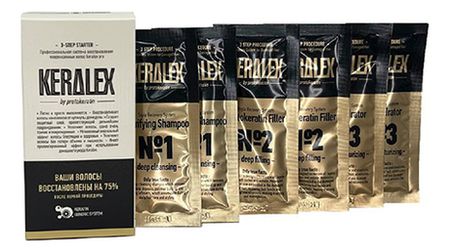 Набор-саше для волос Keralex (шампунь Double Nutrient Shampoo 2*15мл + бальзам Double Nutrient Balsam 2*15мл + средство Shock Protection 2*15мл) styx chin min balsam
