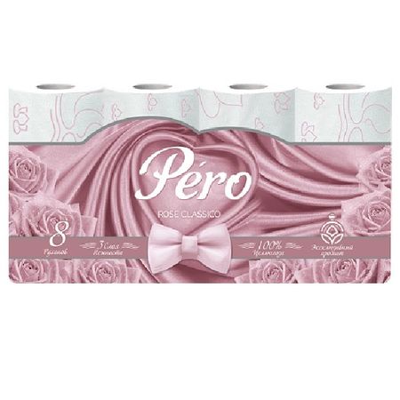 Туалетная бумага Pero Mix 3-слойная, 8 рулонов, белая бумага для этикеток 3m 7847 белая