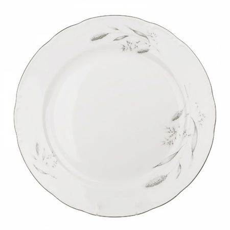 Набор тарелок мелких Thun 1794 Constance Серебряные колосья, отводка платина 21 см 6 шт