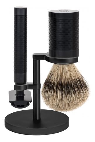 Набор Rocca (помазок барсучий ворс высшей категории Silvertip + безопасная Т-образная бритва Сlosed Сomb + подставка матовая)