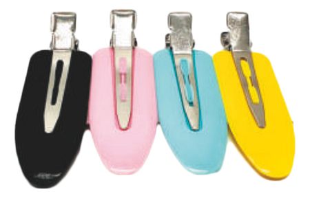 Зажимы для волос металлические с пластиковой цветной вкладкой 5,9см 4шт металлические зажимы для папок lzn a7