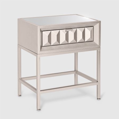 Тумба прикроватная Art Champ серебристая 50х34х58 см