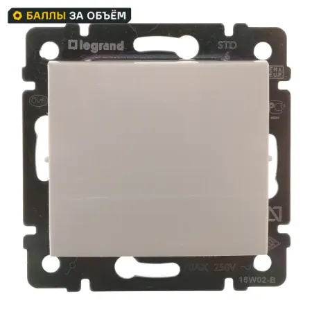 Выключатель проходной 1 клавиша Legrand Valena 10А 250В схема 6 безвинтовые зажимы белый ные угловые зажимы 5 шт