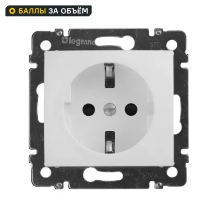 Розетка с заземлением Legrand Valena со шторками 16А 250В винтовые зажимы цвет белый пластиковые зажимы для кабеля m10