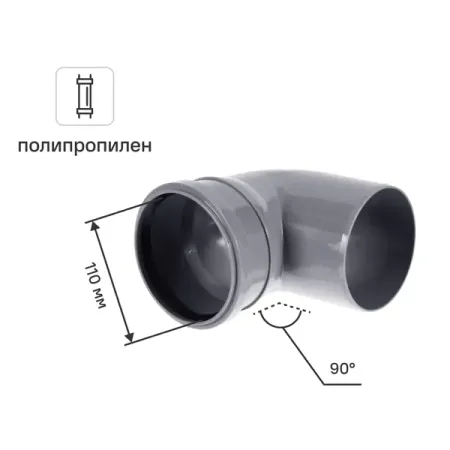 Отвод канализационный Политэк 110/87°полипропилен