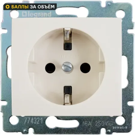 Розетка с заземлением Legrand Valena со шторками 16А 250В винтовые зажимы цвет слоновая кость пластиковые зажимы для кабеля m10
