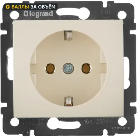 Розетка с заземлением Legrand Valena без шторок 16А 250В винтовые зажимы цвет слоновая кость пластиковые зажимы для кабеля m10