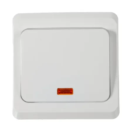 Выключатель встраиваемый Systeme Electric Этюд 1 клавиша с подсветкой цвет белый