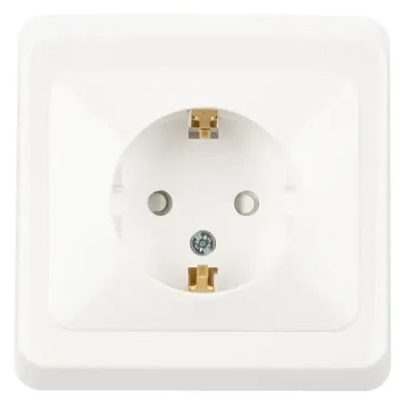 Розетка встраиваемая Systeme Electric Этюд с заземлением со шторками цвет белый дети нового сознания