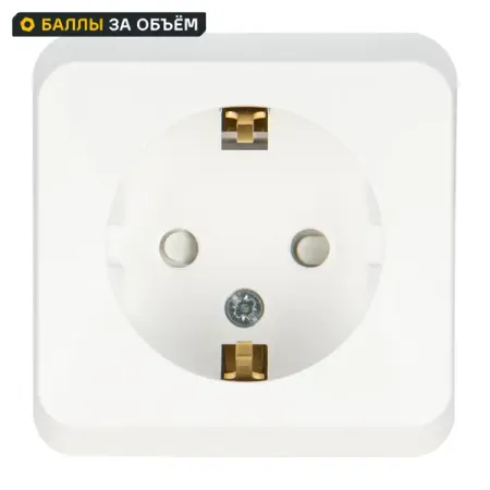 Розетка накладная Systeme Electric Этюд с заземлением со шторками цвет белый