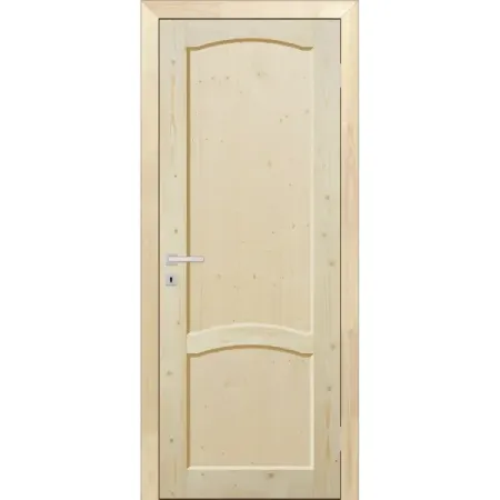 Дверь межкомнатная глухая массив дерева 60x200 см без покрытия цвет натуральный без замка, без петель