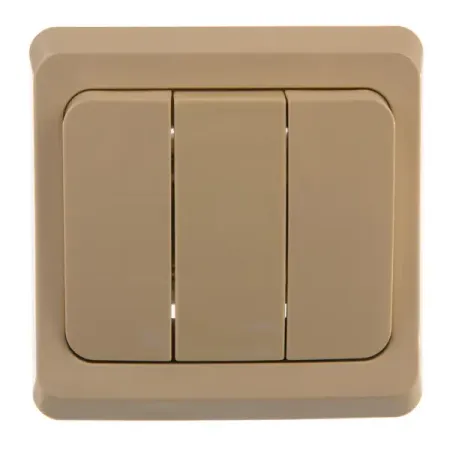 Выключатель встраиваемый Systeme Electric Этюд 3 клавиши цвет кремовый