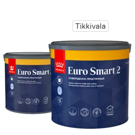 Краска для стен и потолков Tikkivala Euro Smart-2 матовая цвет белый база А 2.7 л avatto zigbee 3 0 smart dongle gateway hub