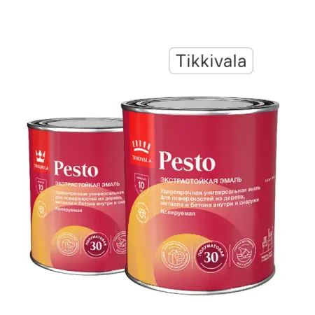 Эмаль Tikkivala Pesto 30 полуматовая цвет белый 0.9 л эмаль акриловая dali для окон и дверей 1кг белая арт 80189