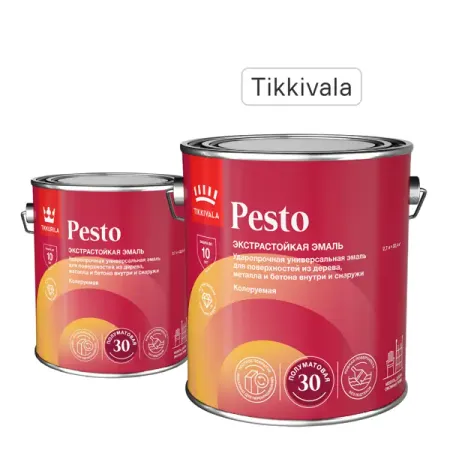 Эмаль Tikkivala Pesto 30 полуматовая цвет белый 2.7 л эмаль акриловая dali для окон и дверей 1кг белая арт 80189