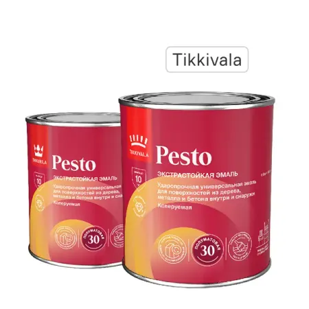 Эмаль Tikkivala Pesto полуматовая прозрачная база С 0.9л прозрачная термобумага 57x25 мм