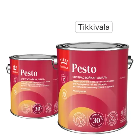 Эмаль Tikkivala Pesto полуматовая прозрачная база С 2.7л прозрачная термобумага 57x25 мм