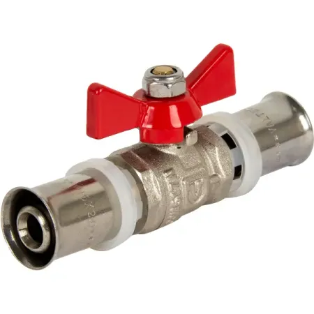 Кран шаровой прямой Valtec PN25 16 мм латунь ручка бабочка VT.243.N.1616