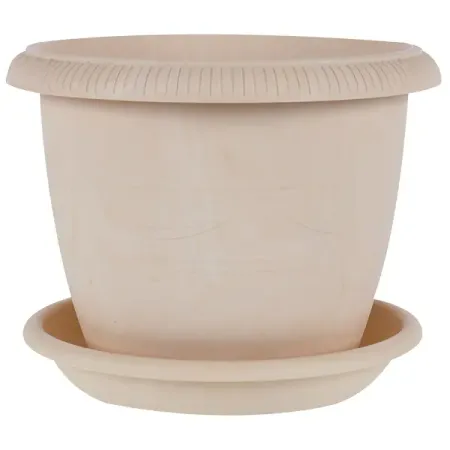 Горшок цветочный Жардин ø15 h13.5 см v1.6 л пластик золотой искусственные растения из пластика зелёные 6 шт