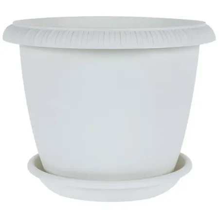 Горшок цветочный Жардин ø30 h24 см v9.5 л пластик серый горшок гончар скарлет 3 бело серый d 12 см h 13 см v 1 2 л