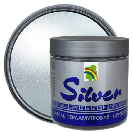 Эмаль акриловая Радуга перламутровое серебро Р-117 0.4 л