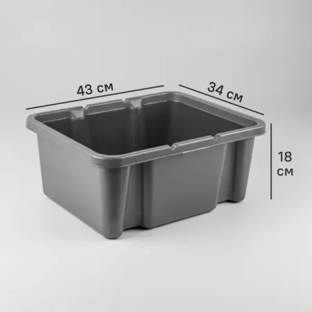 Ящик хобби 43x34x18 см пластик без крышки цвет чёрный