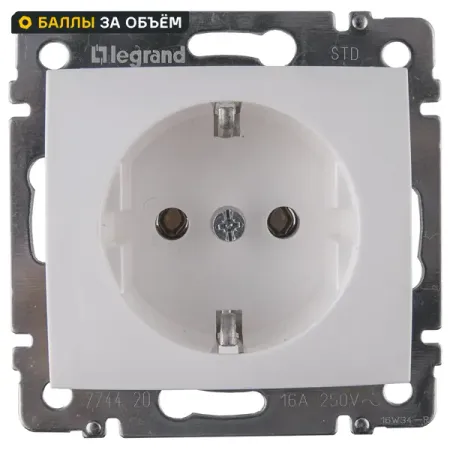Розетка с заземлением Legrand Valena без шторок 16А 250В винтовые зажимы цвет белый пластиковые зажимы для кабеля m10