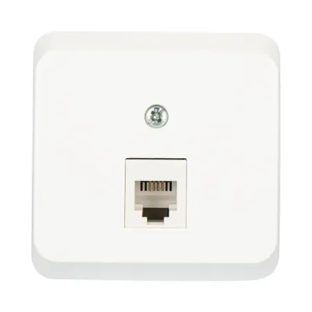 Телефонная розетка накладная Systeme Electric Этюд RJ11 цвет белый