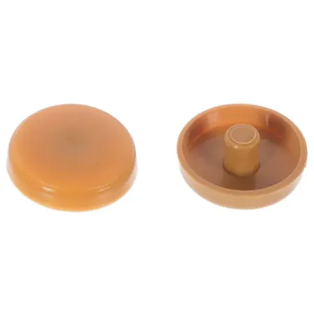 Заглушки рамного дюбеля 15 мм пластик цвет бук, 35 шт.