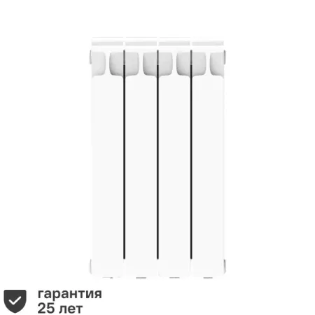 Радиатор секционный Rifar Monolit 500/100 4 секции боковое подключение биметалл белый визитные карточки из алюминиевого сплава ultrarayc