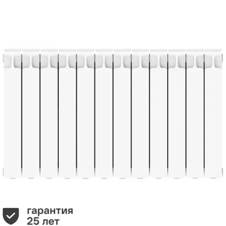Радиатор секционный Rifar Monolit 500/100 12 секций боковое подключение биметалл белый визитные карточки из алюминиевого сплава ultrarayc