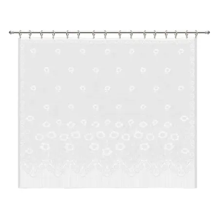 Занавеска для кухни Цветочки без шторной ленты 170x140 см полиэстер цвет белый атласные ленты с бантами 10 20 мм 50 шт