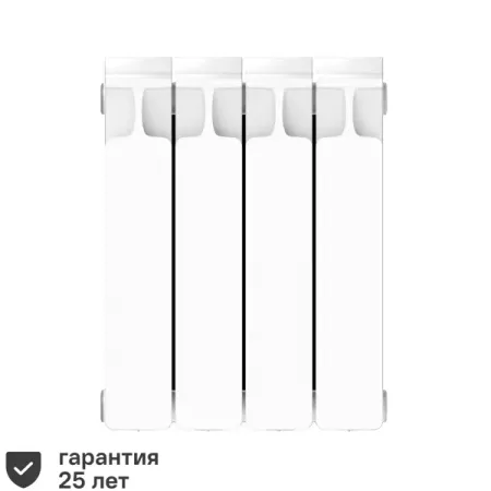 Радиатор секционный Rifar Monolit 350/100 биметалл 4 секции боковое подключение цвет белый