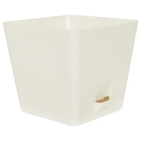 Горшок цветочный Тек.А.Тек Партер 15x15x14 см v2 л пластик кремовый искусственные растения из пластика зелёные 6 шт