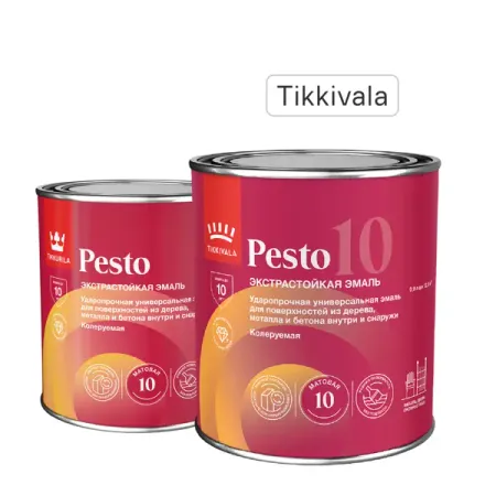 Эмаль Tikkivala Pesto 10 матовая прозрачная база С 0.9 л