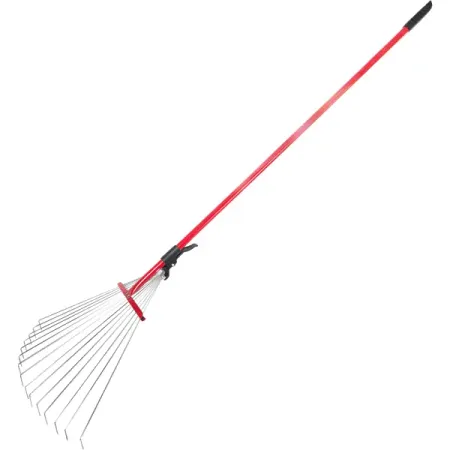 Грабли веерные раздвижные 15 зубьев 125 см с черенком, сталь