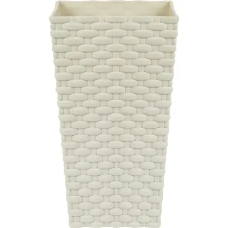 Горшок цветочный Idea Ротанг 14x14x25 см v3.2 л пластик белый органайзер idea вязание белый ротанг 4 секции 10х9 5х20см пластик