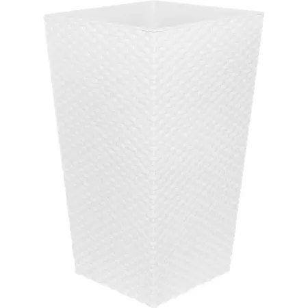 Горшок цветочный Idea Ротанг 26x26x45.7 см v7.6 л пластик белый