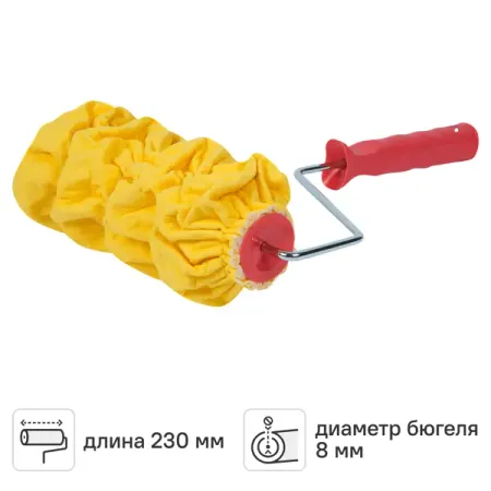 Валик фактурный для водных красок 230 мм Pqtools эффект Морозное утро поролон с ручкой валик toolberg поролон флокированный 160мм отв 6мм арт 0404053а