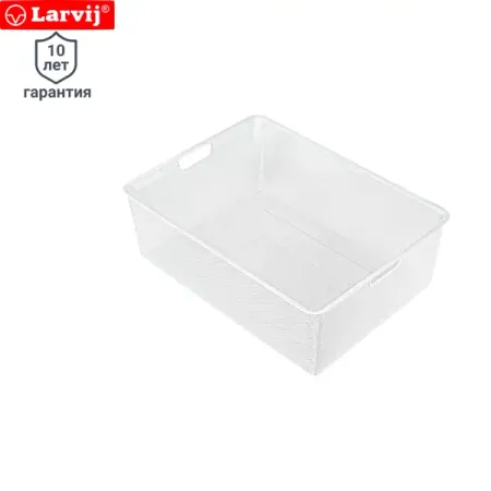 Корзина мелкосетчатая Larvij 55.5x18.5x41 см сталь цвет белый полка мелкосетчатая larvij 890х420х15мм белая