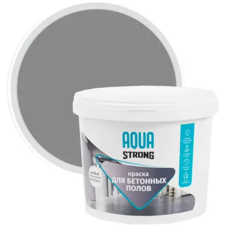 Краска для бетонных полов Aquastrong износостойкая матовая цвет серый 2 кг