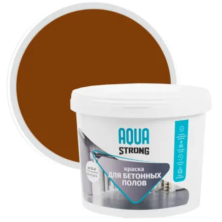 Краска для бетонных полов Aquastrong износостойкая матовая цвет коричневый 2 кг