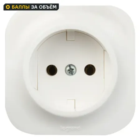Розетка без заземления Legrand Quteo без шторок IP20 16А 250В винтовые зажимы накладной монтаж цвет белый пластиковые зажимы для кабеля m10