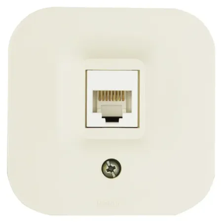 Розетка компьютерная RJ45 категория 5e UTP - Legrand Quteo - IP20 накладной монтаж - слоновая кость