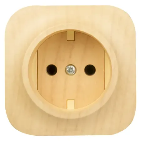 Розетка без заземления - Legrand Quteo - без шторок IP20 16А 250В винтовые зажимы накладной монтаж - дерево