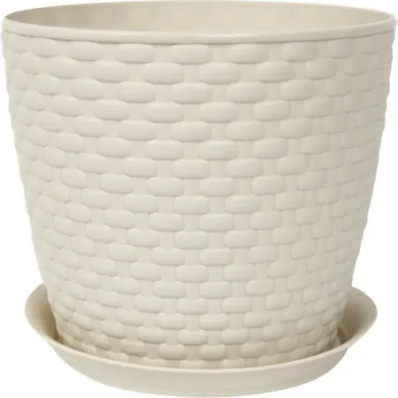 Кашпо Idea Ротанг ø18 h15.8 см v3 л пластик белый